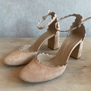 Chloe Lauren Scalloped Suede Pumps